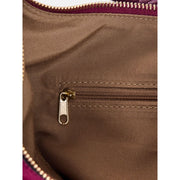 Scenario Women's Top Zipper Shoulder Bag, Merlot Wine, Faux Suede Finish, Adjustable Shoulder Strap