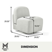 Small Space Swivel Chair, Dove, Stylish and Comfortable Design