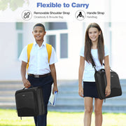 MoKo Zipper Binder, 2-Inch Round Ring, 500-Sheet Capacity, Multi-Pocket Organizer with 6-Tab Expanding File, Adjustable Shoulder Strap and Handle, Black