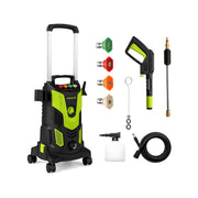 Unbranded Electric Pressure Washer, 2300 PSI, 1900W High-Power Cleaner with 4 Quick-Connect Nozzles and Soap Bottle, Green Black