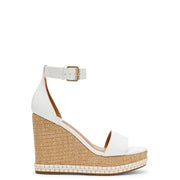 DV Dolce Vita Tammara Wedge Sandals with Adjustable Ankle Strap, Tan, 4.5-Inch Mid Heel, Open Toe, Whipstitch Platform
