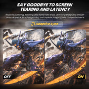CRUA 24.5 Inch Gaming Monitor, IPS Full HD 1920x1080, 200Hz Refresh Rate, 120% sRGB, FreeSync, HDMI DisplayPort, Built-In Speakers, Wall Mountable, Black