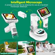 Hutact Digital Microscope, 3.5-Inch HD LCD Screen, 100X-1000X Magnification, 10MP Imaging, Detachable Stand, LED Lights, USB Compatible