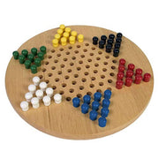 CHH 17-Inch Jumbo Chinese Checker Board Game with Solid Wood Star-Shaped Board, Multicolor Pegs, Storage Bag, CHH1633XL