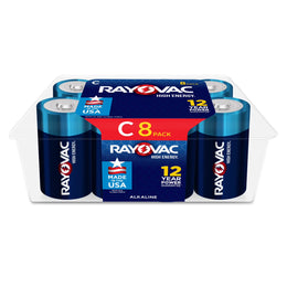 Rayovac 814-8PP High Energy C Batteries (8 Pack), Alkaline C Cell Batteries
