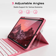 Aoub Magnetic Detachable Wireless Bluetooth Keyboard Case, Red
