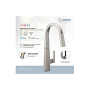 Moen S75005EVSRS Nio U Smart Pulldown Kitchen Faucet with Voice Control and MotionSense, Spot Resist Stainless