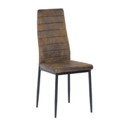 Homy Casa Upholstered Dining Chairs Set of 4, Slim-Back Fabric Seat, Vintage Brown, Metal Legs