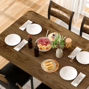 Recaceik Dining Room Table Set with 4 Upholstered Chairs Brown