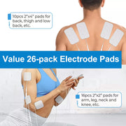 INSMART Portable TENS Unit Muscle Stimulator with 36 Modes, Dual Channel, Rechargeable, LCD Display, Compact Design