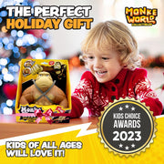 MonkeWorld Original Stretchy Monkey Toy, Trending Squishy Fidget Plushie for Stress and Anxiety Relief, Durable Soft Gorilla Plush CL22427