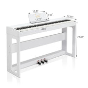 Glarry GDP-104 88 Keys Digital Piano Full Weighted Keyboards for Kids Beginner, White