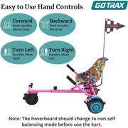 Gotrax Hoverseat Hoverboard Go Kart Attachment with Adjustable Frame and Rear Shock Absorption, Compatible with 6.5