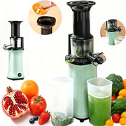 Hinzonek Cold Press Juicer, 120W Rechargeable Masticating Slow Juicer with Wide Chute, High Juice Yield, Reverse Function, Easy Clean, Green