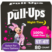 Pull-Ups 58566 Girls Night-Time Potty Training Pants, Targeted Absorbency, Disney Minnie Mouse Design, Size 5T-6T, 80 Count