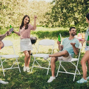 Ktaxon 6 Pack Folding Chair, Plastic Stackable Seat, Plastic Dining Chairs, White for Commercial Activities