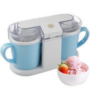 Classic Cuisine 1QT Ice Cream Maker, Double Bowl Design, Automatic Operation, Blue, KIT-ICECRM2-BLU