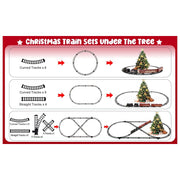 Flooyes Electric Train Set with Light-Up Red Carriages, Figure-Eight Track, Alloy and ABS Plastic, Ages 3+