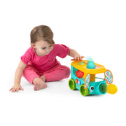 Bright Starts Pop & Roll Safari Bus Ball Play Toy, Elephant-Shaped, Multicolor, Infant 6 Months+