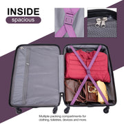 Tripcomp TR23066 Hardside Luggage Set 3-Piece Set, Dark Purple