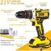Verstarlin 21V Cordless Drill Tool Kit, 120-Piece Set, 3/8
