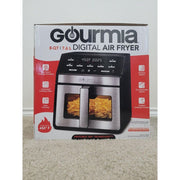 Gourmia 8 Qt Digital Air Fryer with Window and Light, Black Stainless, 7 One-Touch Functions, 450F Cooking, NC6232432
