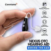 Ceretone CE-D36AT Nexus Behind-The-Ear OTC Hearing Aids with Enhanced Noise Reduction CE-D36AT