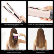 IG INGLAM 2 in 1 Wet to Dry Air Straightener Flat Iron, Light Pink