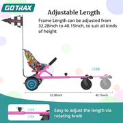 Gotrax Hoverseat Hoverboard Go Kart Attachment with Adjustable Frame and Rear Shock Absorption, Compatible with 6.5