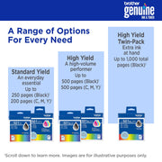 Brother LC501XLBK High Yield Black Ink Cartridge, 500 Page Yield, Compatible with MFC-J1260W, MFC-J1360DW, MFC-J1410DW