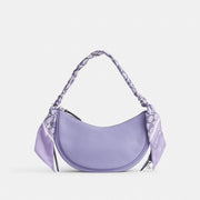 COACH CC439-LHVSE Luna Shoulder Bag, Soft Pebble Leather, Silver/Faded Blue, Adjustable Strap, 10.5in L x 6.25in H x 2.5in W,