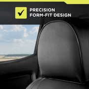 Auto Drive Full Faux Leather Car Seat Covers, 2 Pack, Black, Universal Fit, SC534455