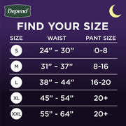 Depend Night Defense Adult Diapers for Women, Large, Overnight Absorbency, Pink, 72 Count