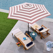 Best Choice Products 10ft Outdoor Steel Market Patio Umbrella, Striped Burgundy, 6-Rib Frame, Crank Lift, Push-Button Tilt, SKY7930