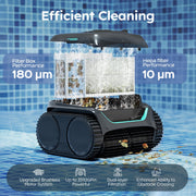 WYBOT C2 Cordless Robotic Pool Cleaner with Smart Navigation, App Control, Wall Climbing, Black and Green