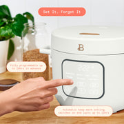 Beautiful 14-Cup Electric Rice and Grain Cooker with EverGood Ceramic Nonstick Coating, Sage Green, 19857