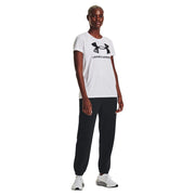 Under Armour UA Icon Fleece Joggers for Ladies - Black/White - S - Regular