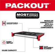 Milwaukee 48-21-8040 PACKOUT Rack Drawer, Steel, Adjustable Height, Secure Locking, Black