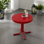 Crosley Furniture Griffith Retro Metal Outdoor Side Table, Weather Resistant, Turquoise, 22 in