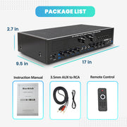 Starklok 7.2 Channel Home Theater Audio Stereo Receiver, 1000W Peak Power, Bluetooth 5.2, Black