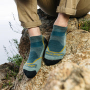 Darn Tough Vermont Light Hiker No Show Lightweight Cushion Athletic Socks, Seafoam, X-Large, 1990