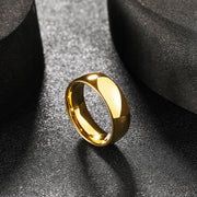 King Will Men's 8mm Tungsten Carbide Ring, Gold Plated Domed Polished Finish, Comfort Fit, Size 13