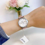 Coach 14503550 Madison Crystal Women's Watch, 34mm Stainless Steel Case, Pink Leather Strap, Analog Quartz Movement