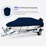 Seamander 600D Waterproof Polyester Boat Cover, Heavy Duty Marine-Grade Material, Fits 20-22 ft L x 100 in W V-Hull Fishing Ski Boats, Navy Blue, PC0005NB