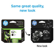 HP 62XL Black Ink Cartridge, High Yield, Compatible with HP OfficeJet Printers, Approximately 600 Pages, C2P05AN#RFD