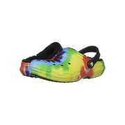 Crocs Classic Tie Dye Lined Clog, Rainbow Tie Dye, Unisex, Snuggle-Ready Linings, Pivoting Heel Strap, 206341M-988