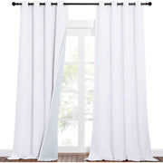 NICETOWN Full Shading Super Heavy-Duty Noise Absorb Lined Blackout Curtains (White, Pack of 2, 52