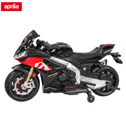 TCARAIWEN 24V Kids Motorbike Aprilia Licensed Ride on Toy, Black