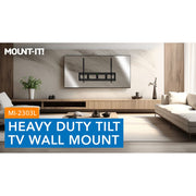 Mount-It Heavy-Duty Tilting TV Wall Mount, Fits 43 to 90 Inch TVs, Supports 220 lb, Black, MI-2303L