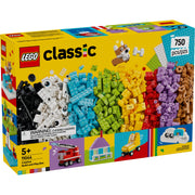 LEGO 11044 Classic Creative Build-and-Play Box, 750 Colorful Bricks with Wheels, Windows, Eye Pieces, Three 16x16 Building Plates, Ages 5+